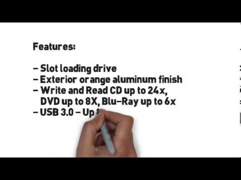 Pawtec - Slim External USB 3.0 Aluminum Slot-Loading BDXL Blu-Ray Writer for Mac or PC