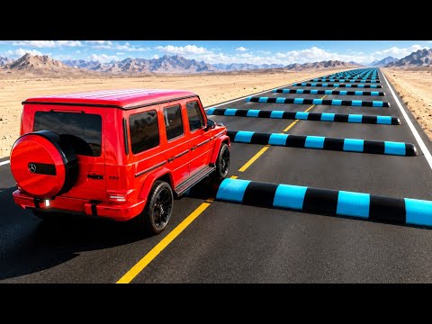 Cars vs 100 Consecutive Speed Bumps Challenge #14 in BeamNG Drive!