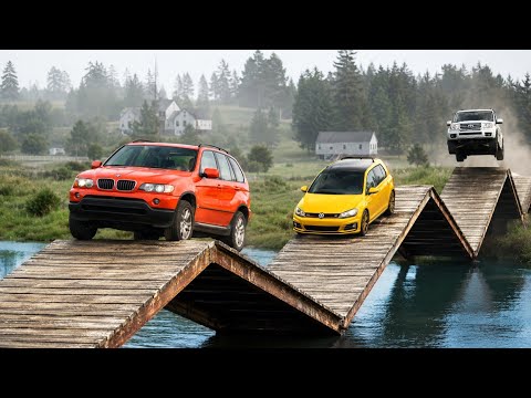 Cars vs Broken Bridge Challenge #6 in BeamNG Drive!