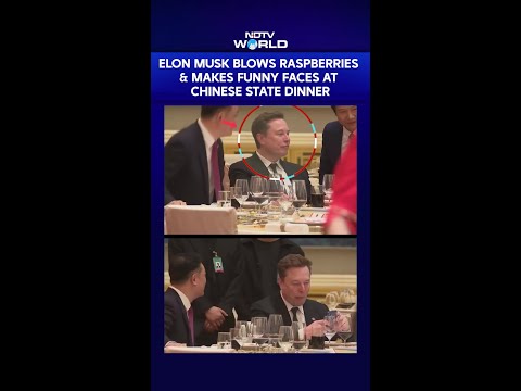 Elon Musk Blows Raspberries &amp; Makes Funny Faces At Chinese State Dinner