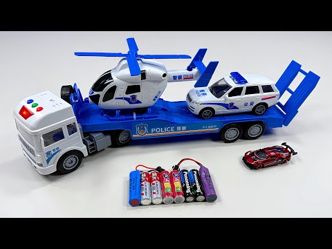 Unboxing Ev Transforming Excavator,Police transport vehicle,RC Golden Drift Racing,RC Stunt Racing