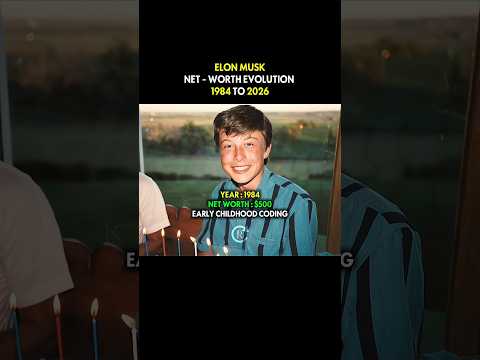 Elon Musk Net Worth Evolution (1984–2026) 💰📈 #ElonMusk #NetWorth #BillionaireJourney