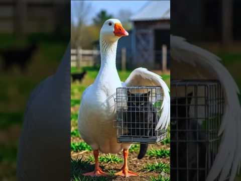 The Swan’s Clever Trap: Cat Captured!
