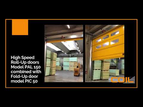 COIL Roll Up Doors model PAL 150 and Fold Up Door Model PIC 50