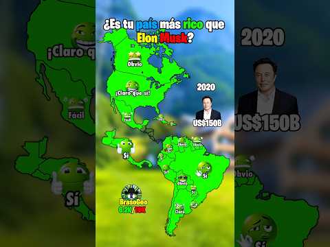 ¿Es tu país más rico que Elon Musk? #geography #map #mapping