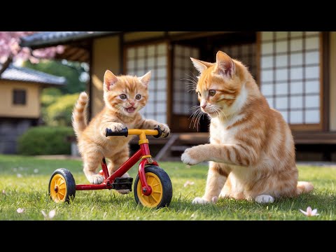 Mama Cat Saves Kitten Falls Into the Swimming Pool Dry Fur, Cook and Lulling Kitten to Sleep 😿❤️