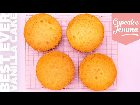Best Ever Vanilla Sponge Cake Recipe - New &amp; Improved! | Cupcake Jemma