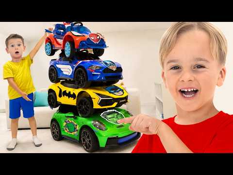 Let’s Learn to Share: Fun story with toy ride on cars for kids