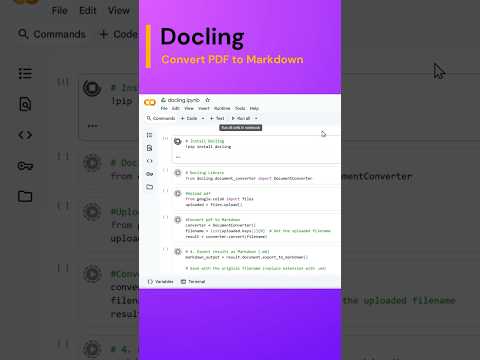 How to Use Docling to Turn a PDF into Markdown #docling #llm #markdown #pdf