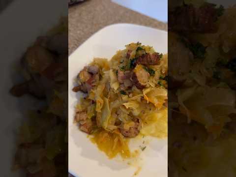 Delicious Polish cabbage or Kapusta! #momlife #dadlife #polishrecipe #cabbage #polishsausage