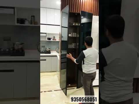 Aluminium Profile Doors on Wooden showcase