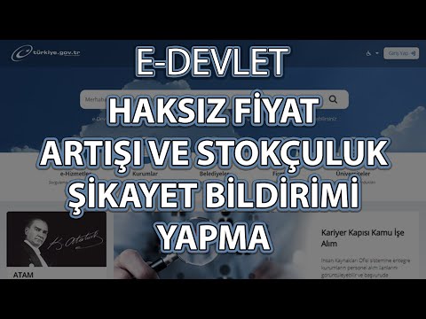 E-Devlet Haksız (Fahiş) Fiyat Artışı ve Stokçuluk Şikayet Bildirimi Yapma