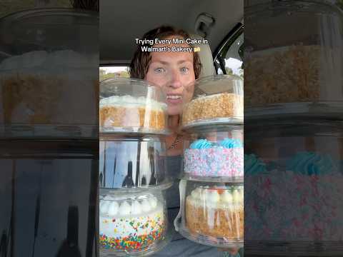 trying EVERY mini cake in Walmart’s bakery 🧁 #newfood #walmartfinds #cake #snacks