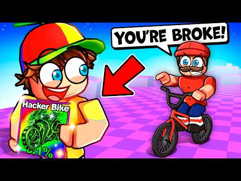 I Pretended to be a NOOB, Then used a 0.01% HACKER BIKE (Roblox Bike Obby)