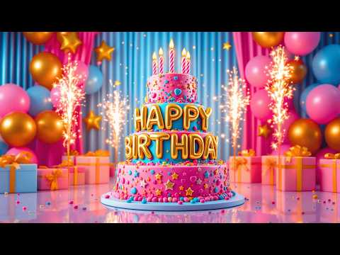 Happy Birthday Song 🎉 Celebration Video with Cake &amp; Balloons
