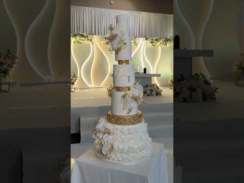 A&amp;T’s Wedding Cake || Part 5🤍 #cakedecorating #cake #weddingcake #baking #cakeart #wedding #cakes