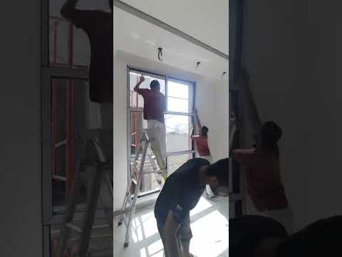 Aluminium sliding  window Fixed  at site | Dubai Section Sliding with fixed
