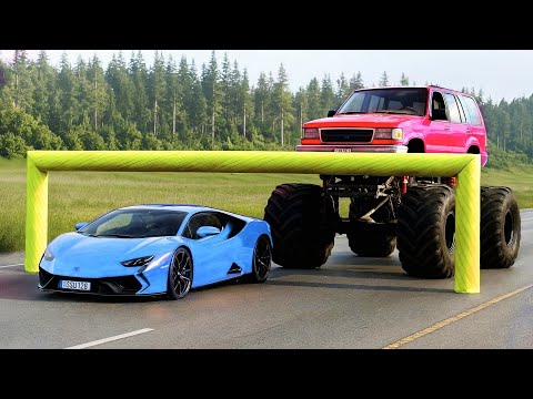 Cars vs Low Pipes Challenge #12 in BeamNG Drive!
