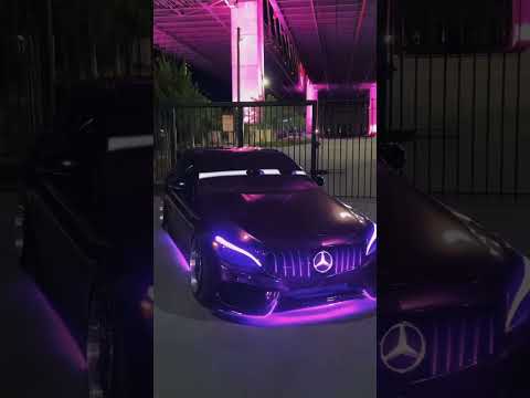 Purple Mercedes with Big Eyes Blinking Running Around . CARS in Real Life