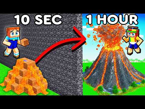 10 Seconds vs 1 Hour VOLCANO Build Battle!