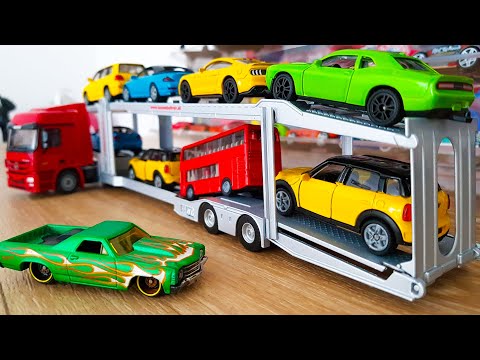 Car transporter with small cars metal from video