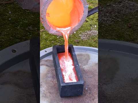 Melting Aluminum Cans into Ingots #hotmetal  #diy #howto