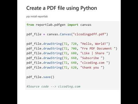Create a PDF file using Python #ai #python #datascience