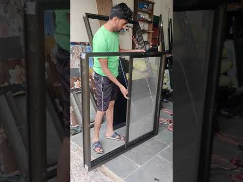 Aluminium windows three track window#short Work#Aluminium#work#jindalaluminium