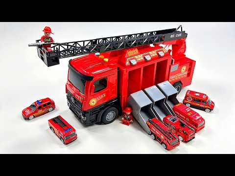 Unboxing fire rescue truck,RC police car,EV ambulance,EV 3D Excavator