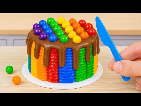 Mini Rainbow Cake Recipe With Chocolate 🌈Sweet Rainbow Chocolate Cake By Sweet Cakes